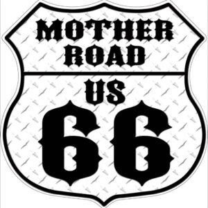 plaque déco américaine murale tole panneau de highway mother road route 66